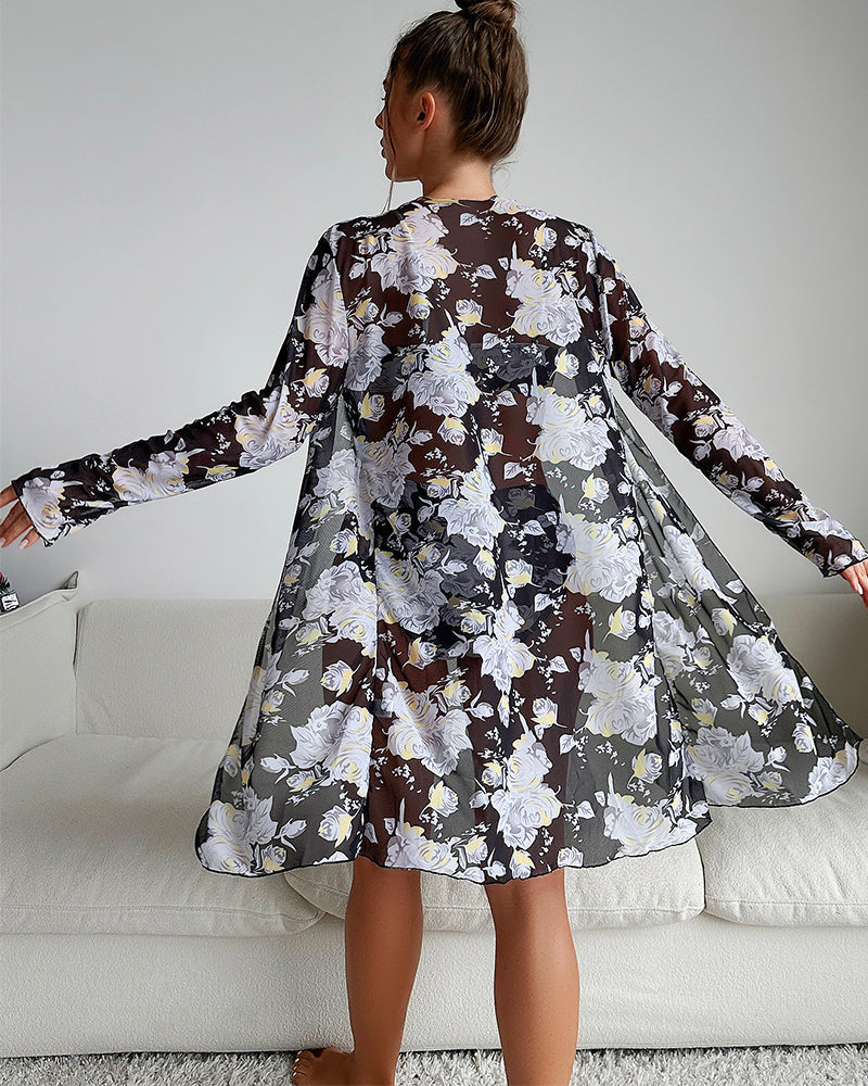 Tredelt sett med motetrykt bikinideksel