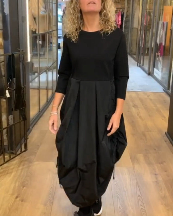 Uformell kjole i patchwork med snøring