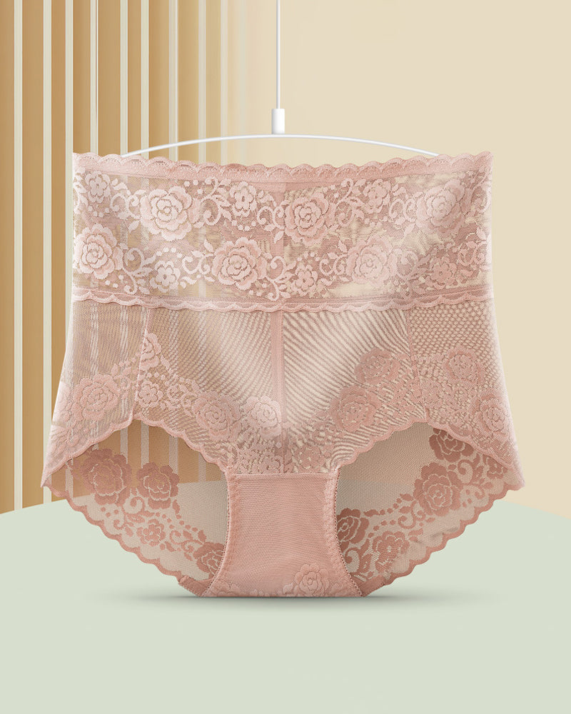 Truser med høy midje i blonder