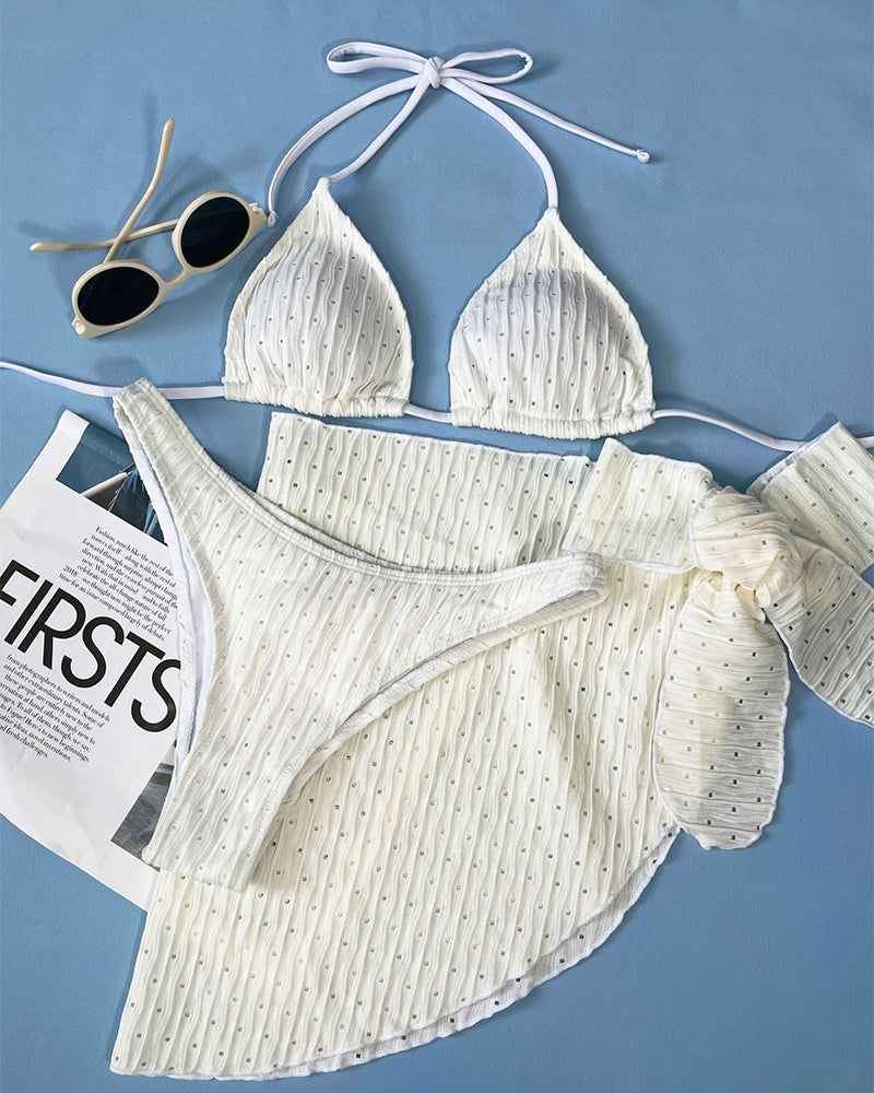 Sexy tredelt badedrakt i ensfarget