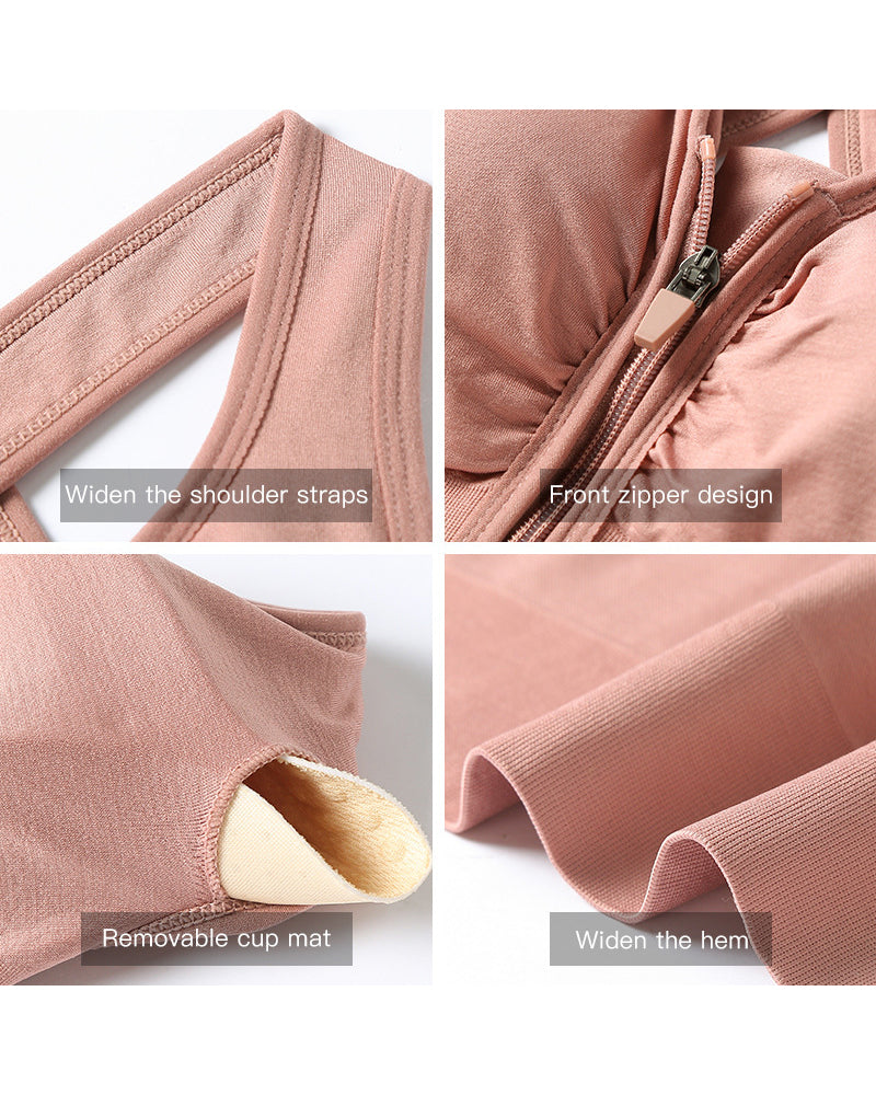 Vest sports-bh med glidelås