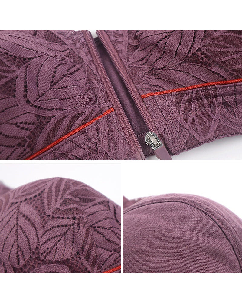 Blonde BH med foran lukking med glidelås