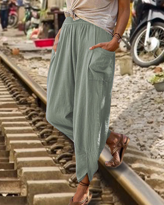 Ensfarget uformelt konisk bukse