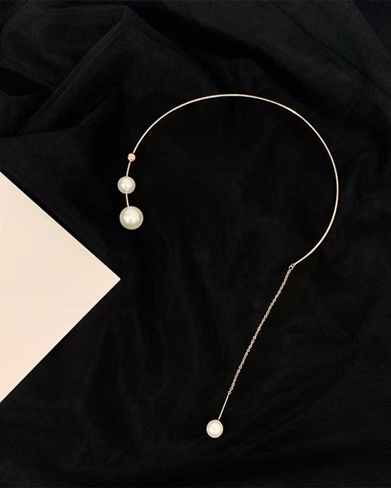 Faux perle halskjede for kvinner