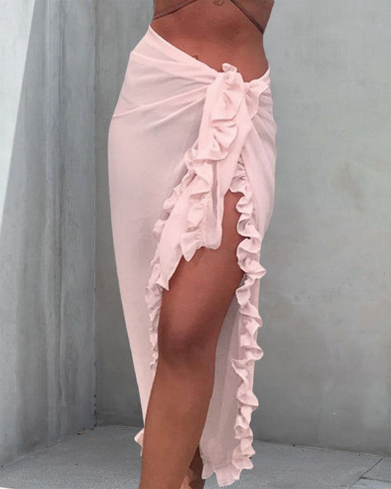 Ensfarget Ruffle Cover Up