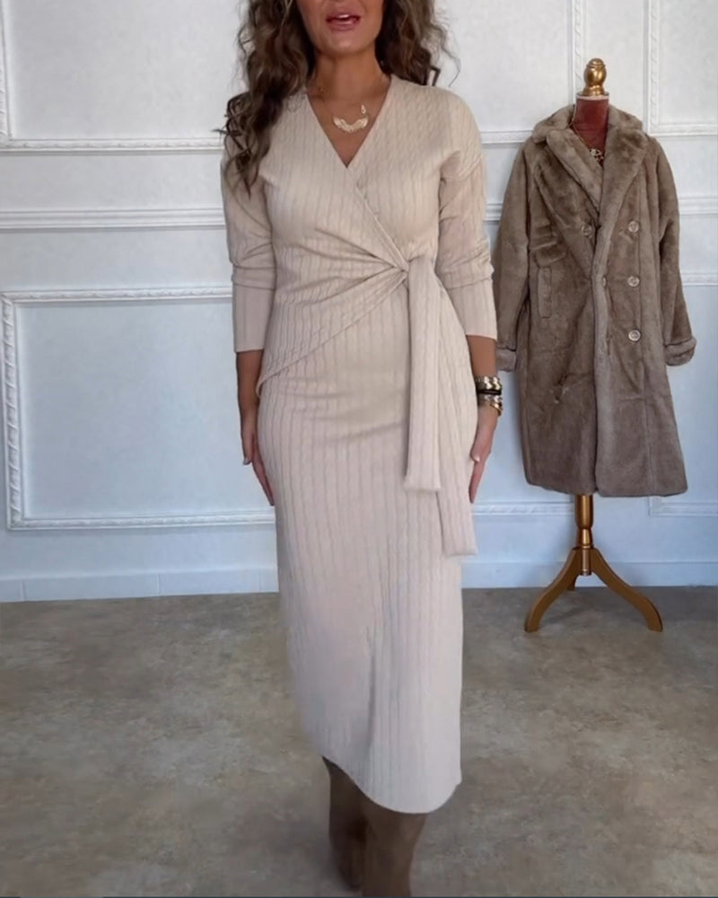 Elegant Bodycon-kjole med V-hals