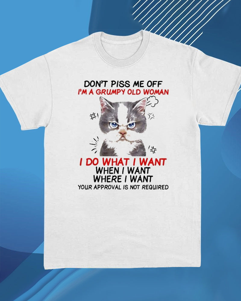 Uformell T-skjorte med bokstavkatttrykk