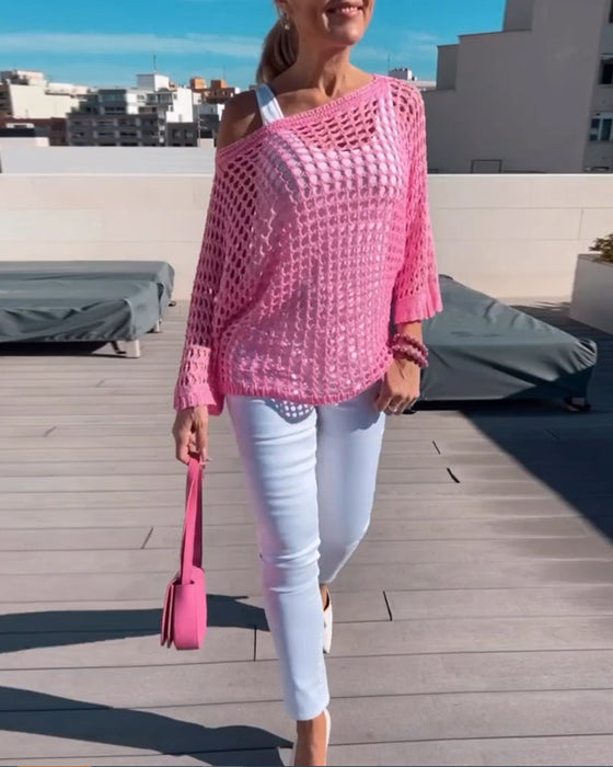 Ensfargede topper med utskjæringer