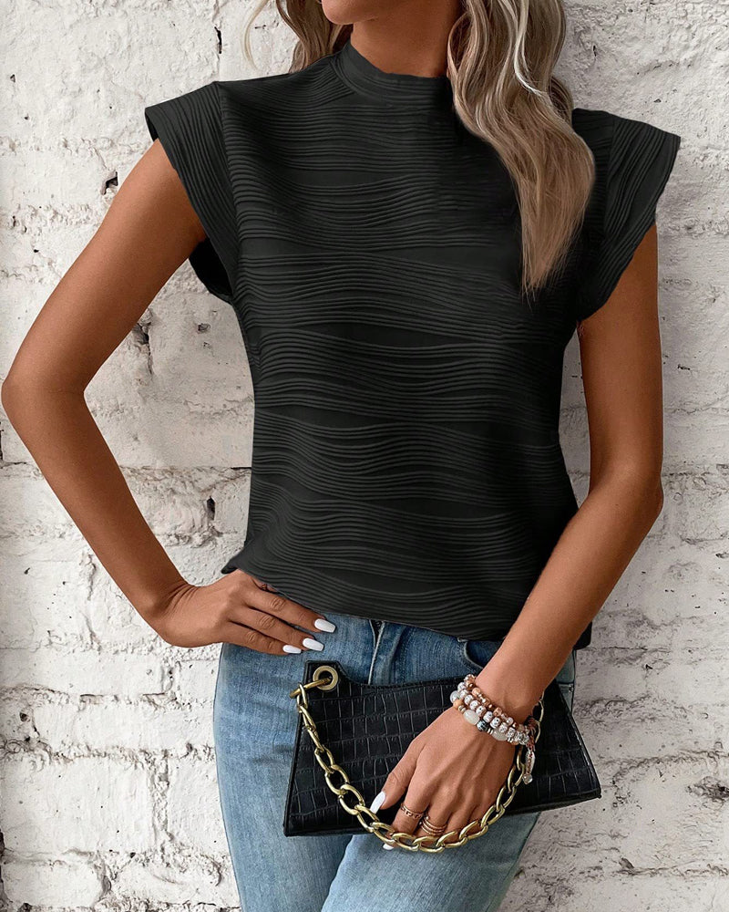 Halv turtleneck solide bluser for kvinner