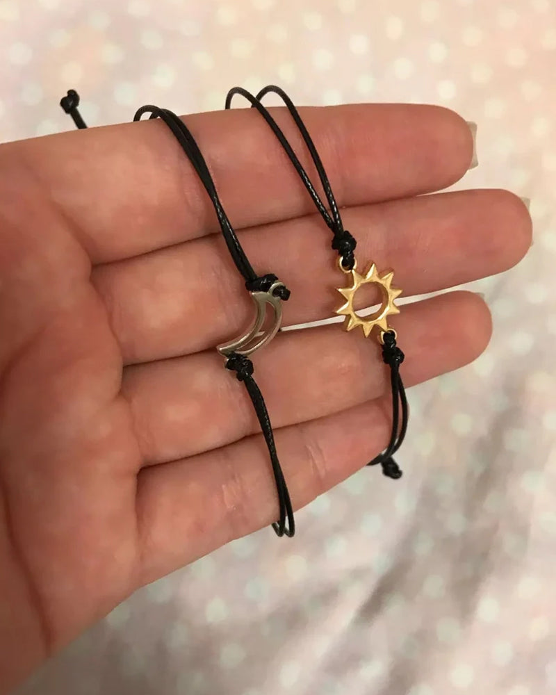 Sol og måne armbånd til elskere