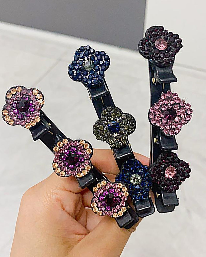 Hårklemme med tre blomster