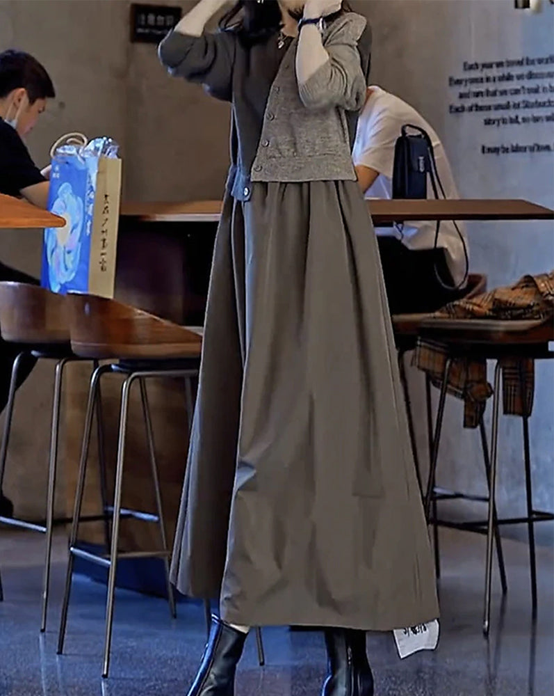 Midi-genserkjole for kvinner