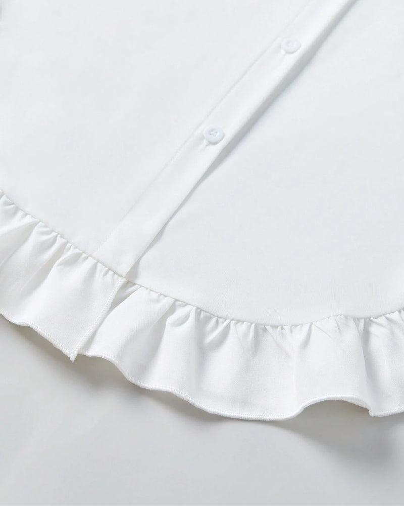 Ensfarget skjorte med jakkeslag