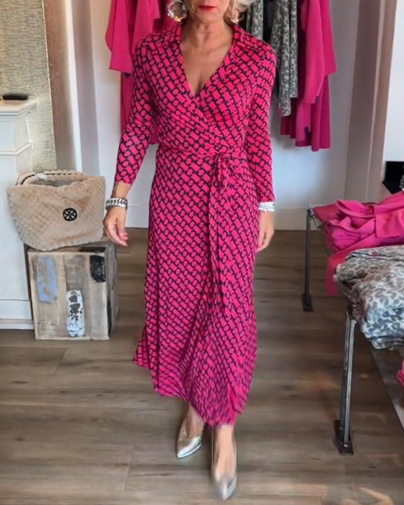 Elegant maxikjole med V-hals