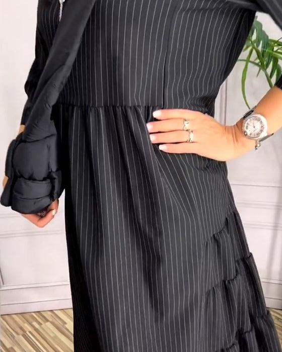 Enkel kjole med hull med rund hals