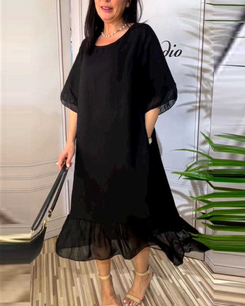 Kortermet flytende kjole med panel