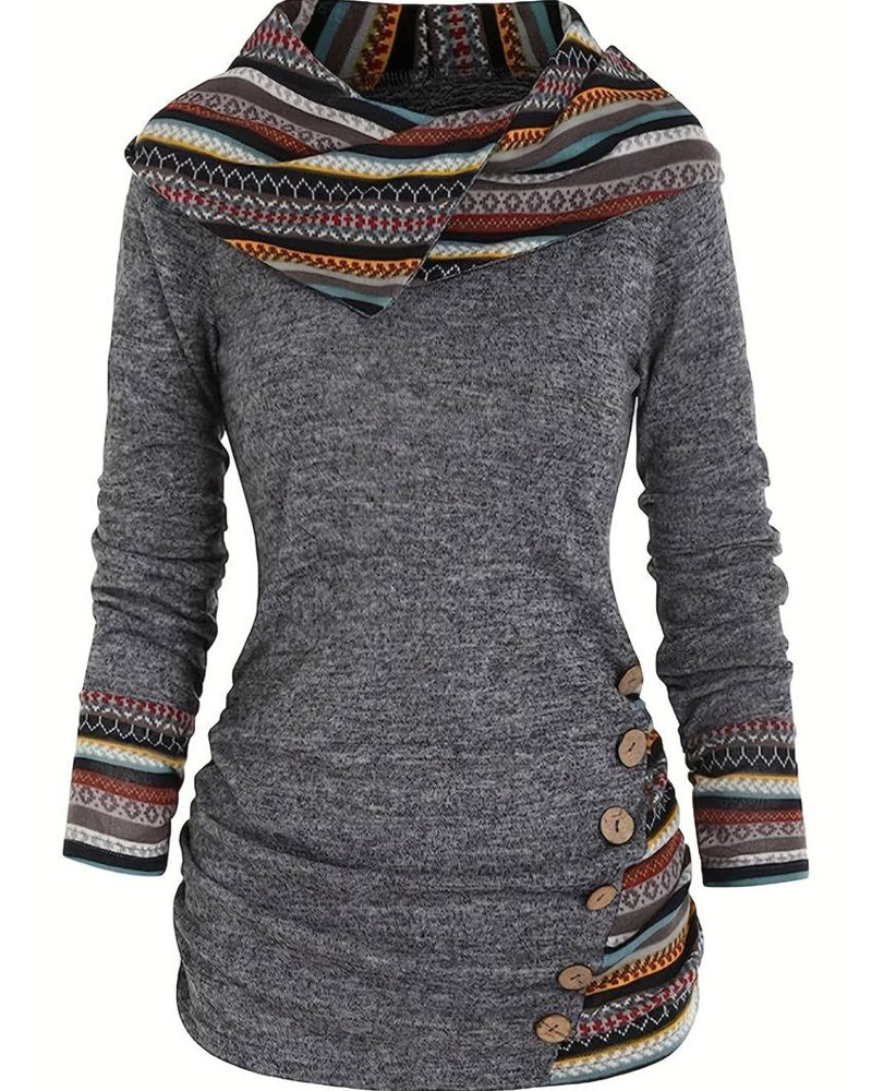 Uformell hettegenser i kontrastfarge