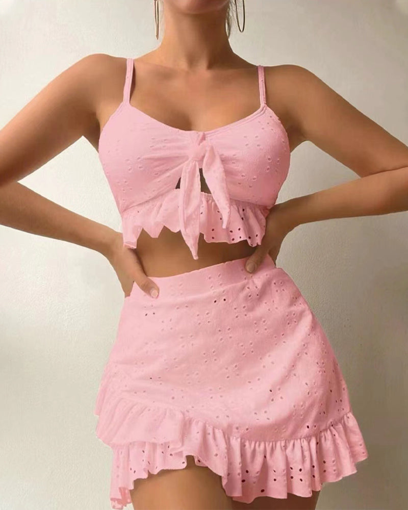 Tredelt bikinisett med kjole