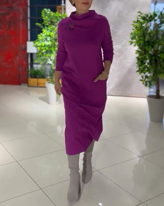 Lommekjole med høy hals