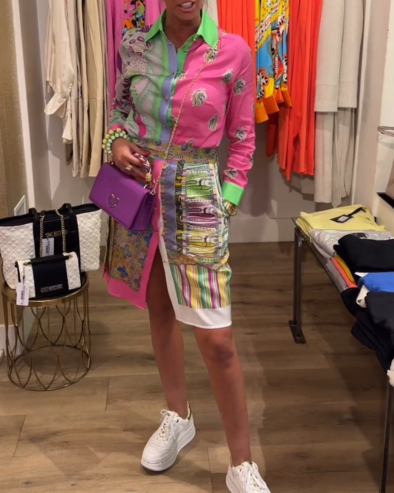 Fargerik jakkeslagskjole