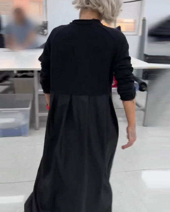 Maxi ensfarget fritidskjole