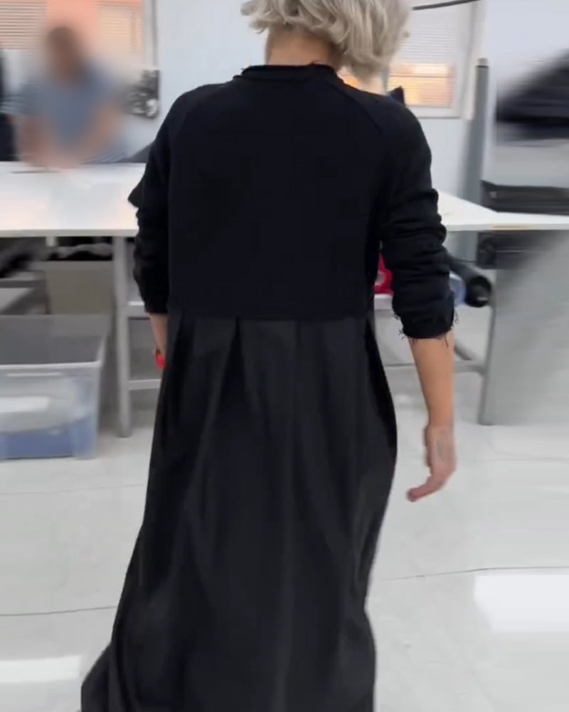 Maxi ensfarget fritidskjole