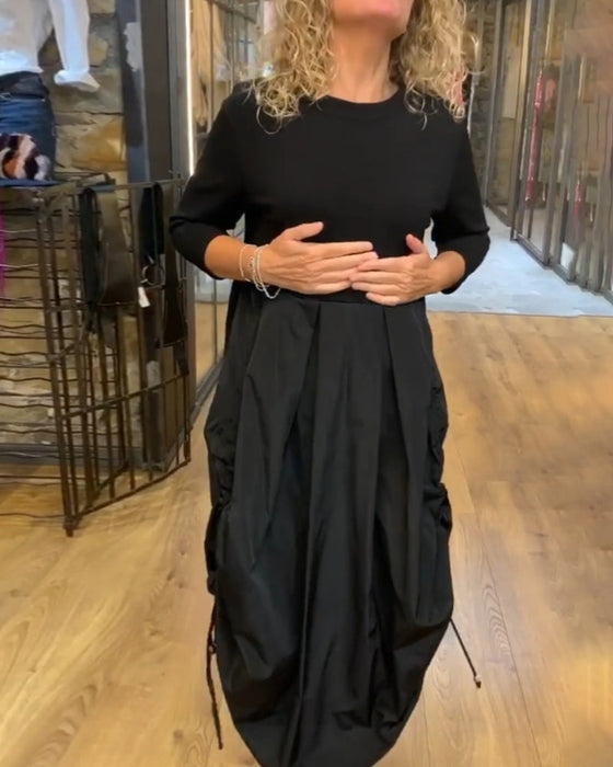 Uformell kjole i patchwork med snøring