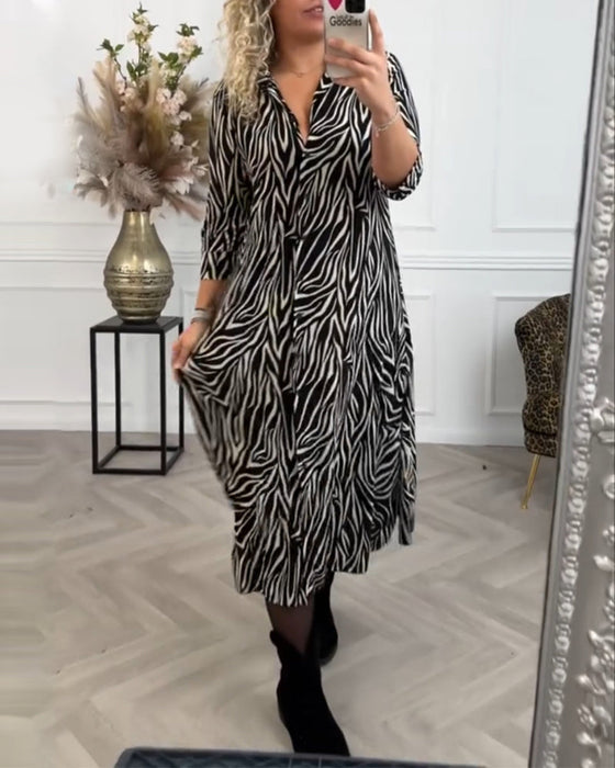 Casual kjole med sebratrykk