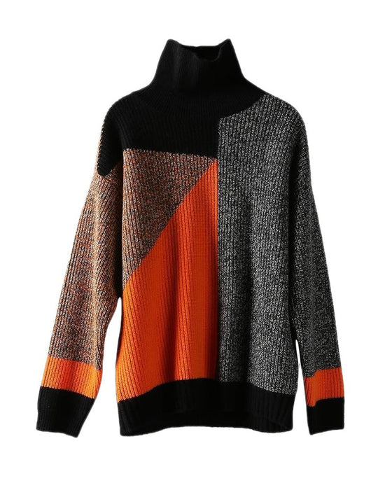 color block Pullover med høy hals