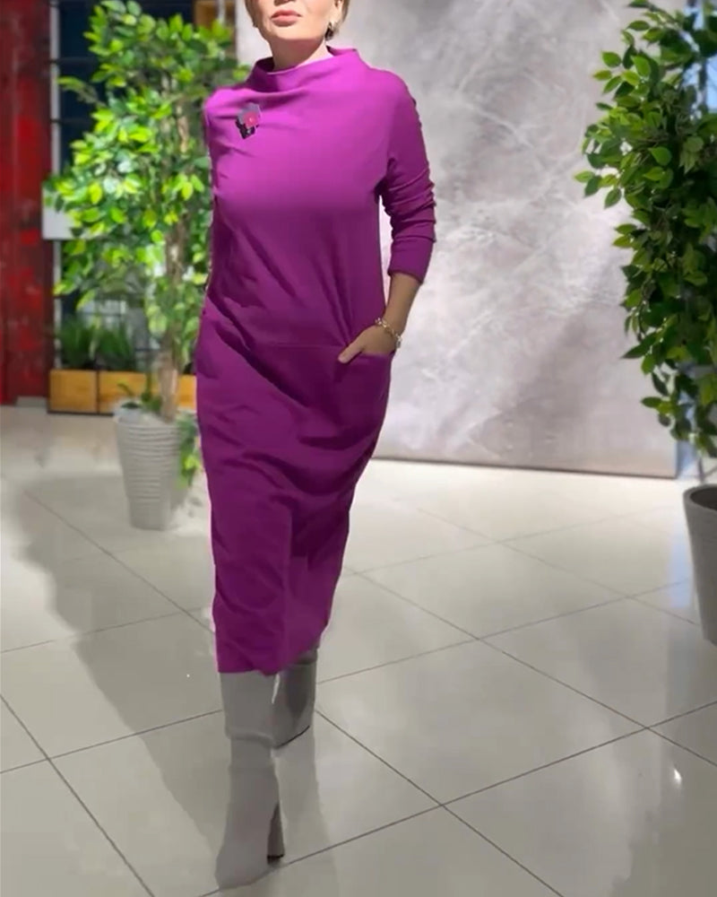 Lommekjole med høy hals