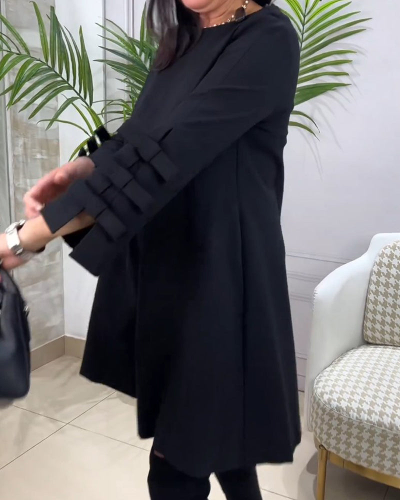 Uformell knelang kjole med lange ermer