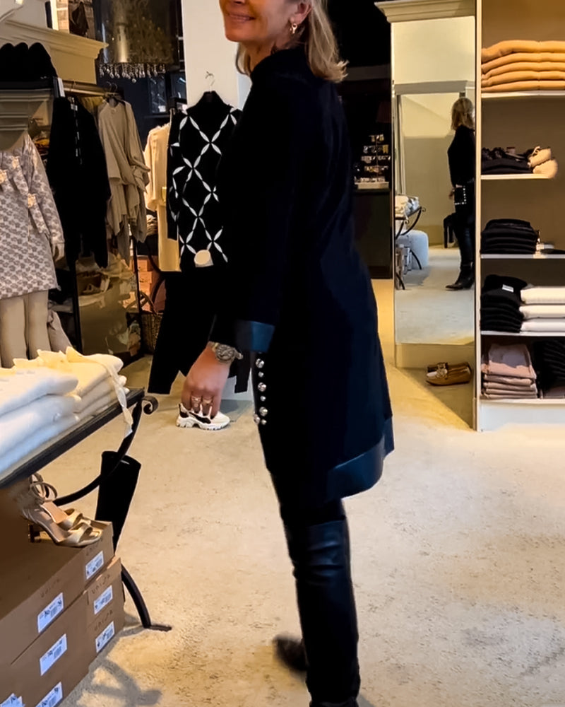 Rund hals uformell kjole med lommer