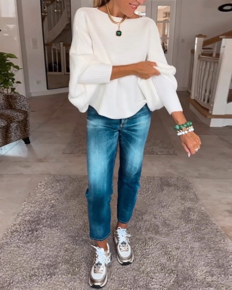 Ensfarget genser med lykterem