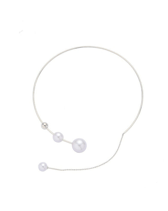 Faux perle halskjede for kvinner